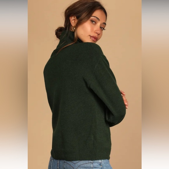 Amazing Memories Emerald Green Cowl Neck Turtleneck Sweater - Picture 4 of 5